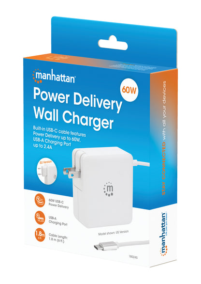 Power Delivery Wall Charger with Built-in USB-C Cable - 60 W Packaging Image 2