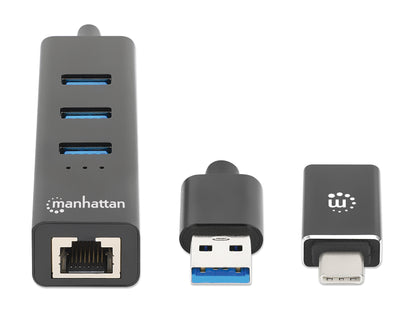 3-Port USB 3.0 Type-C/A Combo Hub with Gigabit Ethernet Network Adapter Image 4
