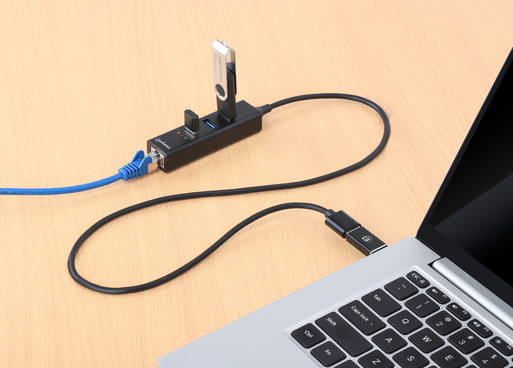 3-Port USB 3.0 Type-C/A Combo Hub with Gigabit Ethernet Network Adapter Image 7