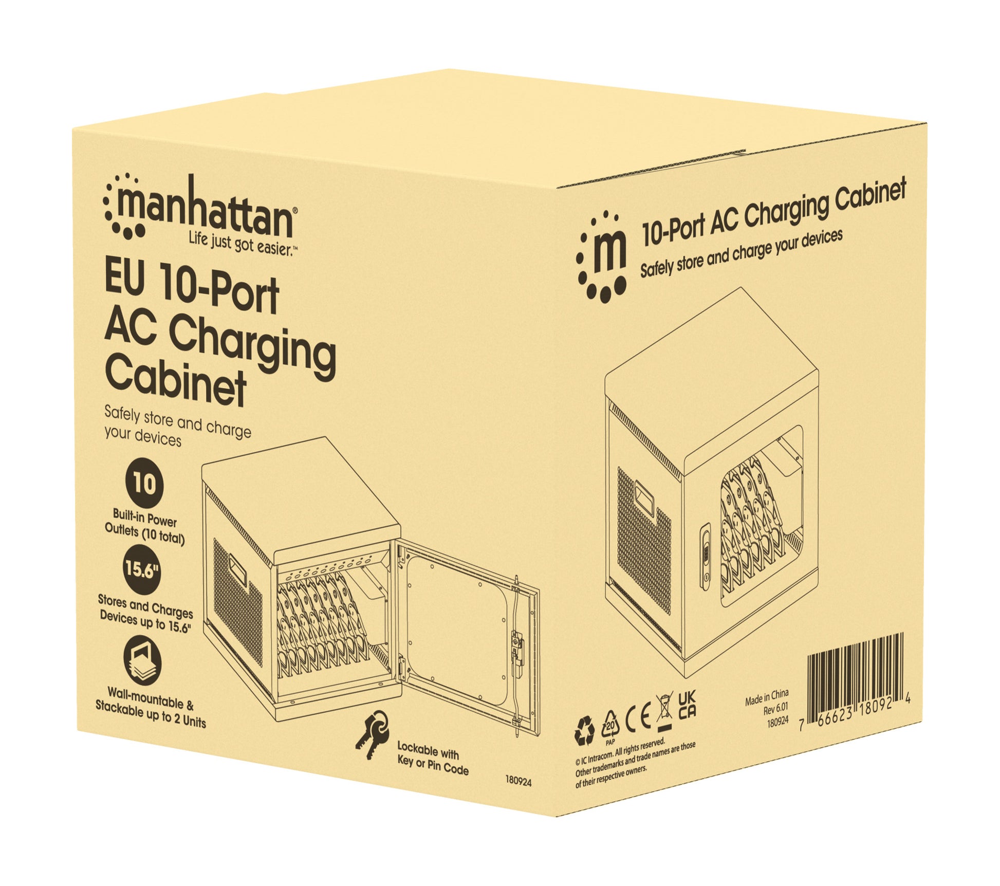 EU 10-Port AC Desktop Charging Cabinet Packaging Image 2