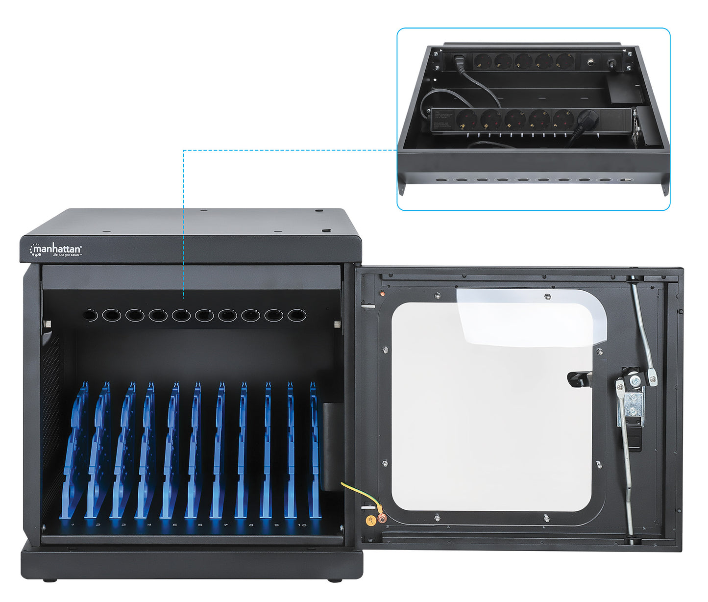 EU 10-Port AC Desktop Charging Cabinet Image 10