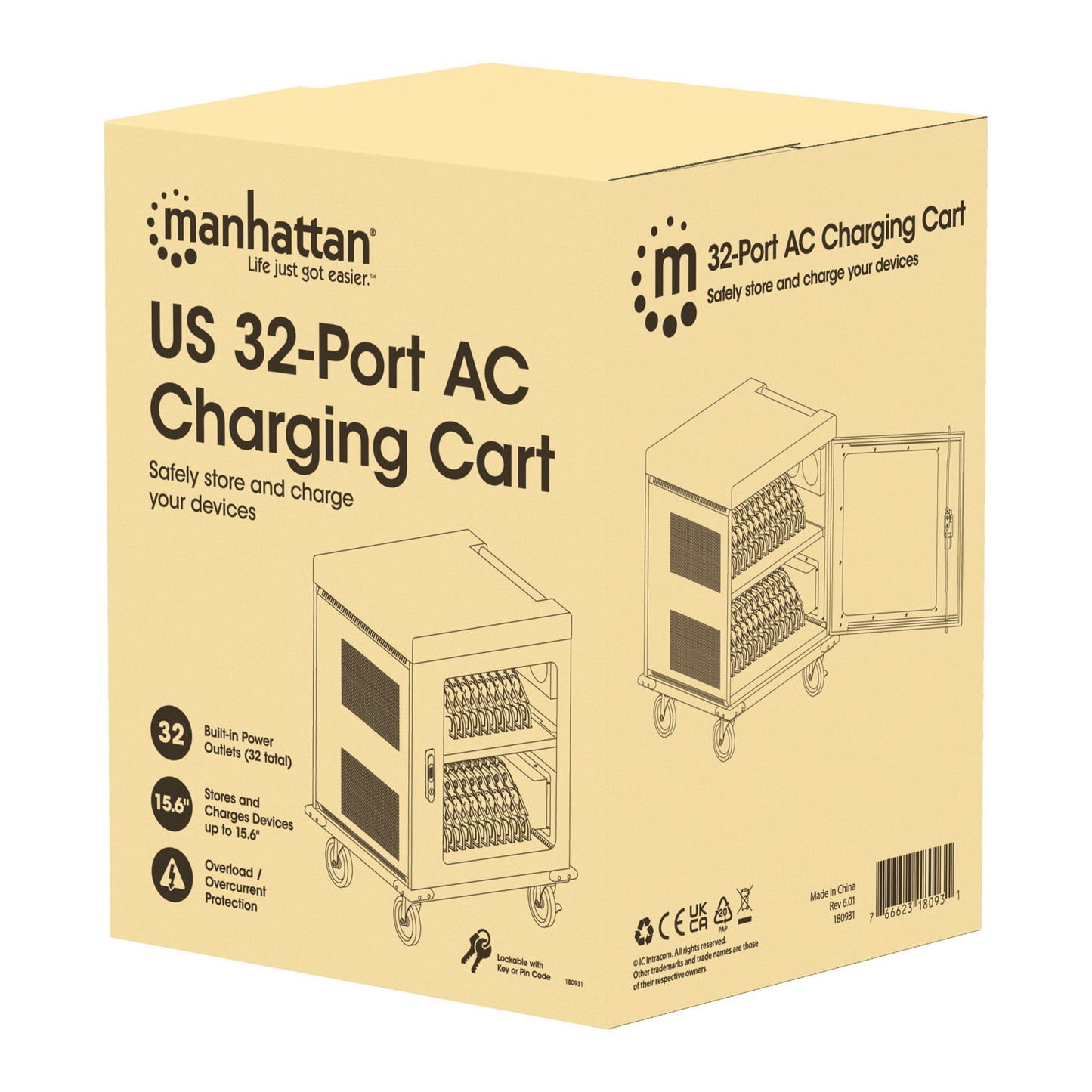 US 32-Port AC Charging Cart Packaging Image 2