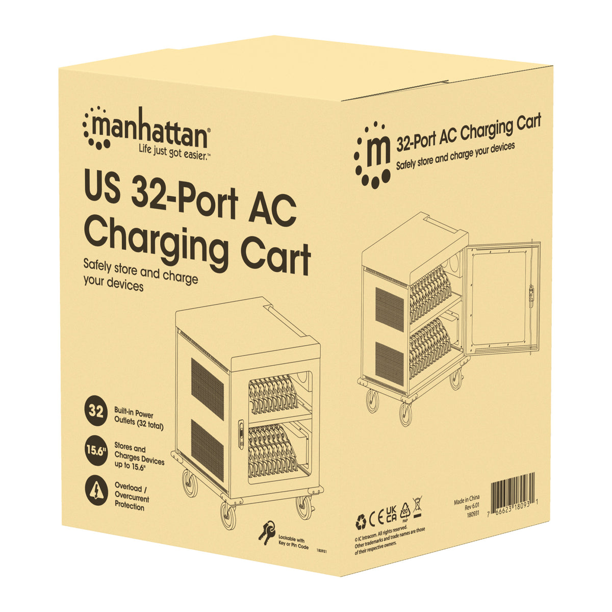 US 32-Port AC Charging Cart Packaging Image 2