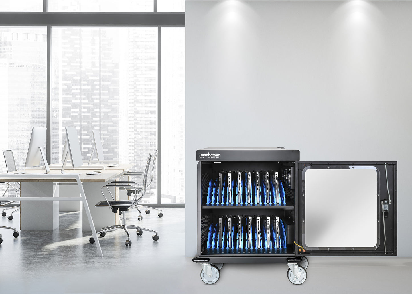 US 32-Port AC Charging Cart Image 14