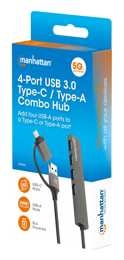 4-Port USB 3.0 Type-C / Type-A Combo Hub Packaging Image 2