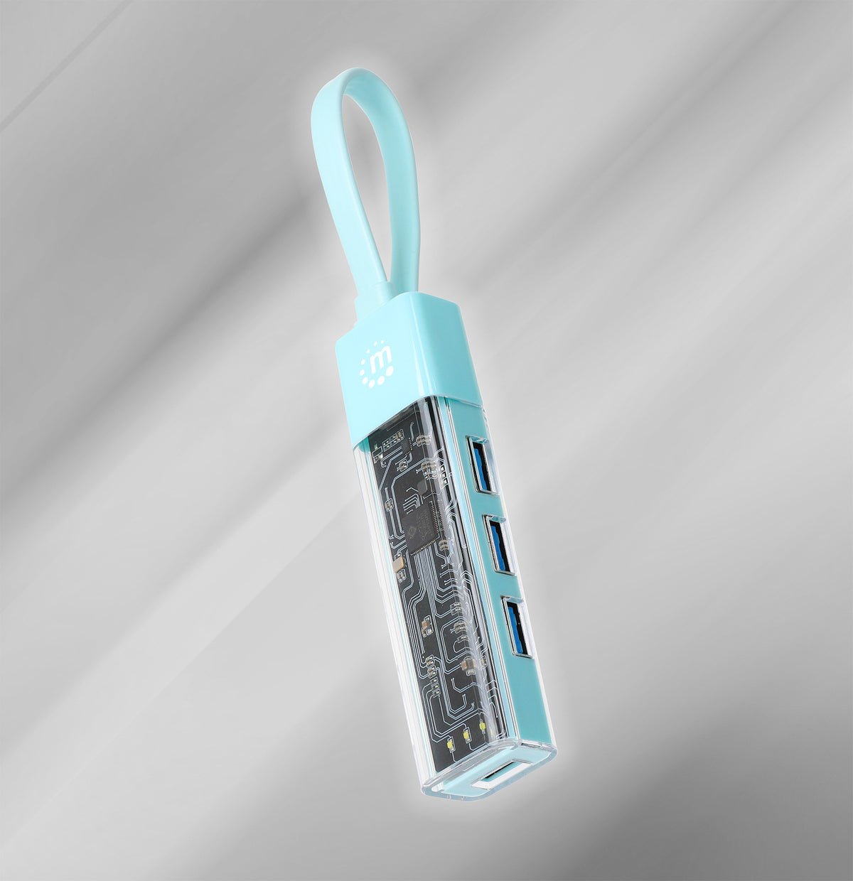 Transparent 4-Port USB 3.0 Type-C / Type-A Combo Hub Image 3
