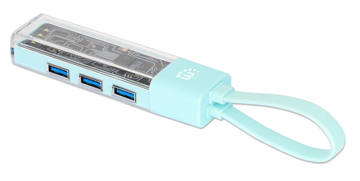 Transparent 4-Port USB 3.0 Type-C / Type-A Combo Hub Image 4