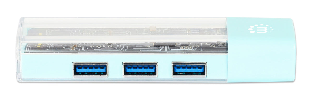 Transparent 4-Port USB 3.0 Type-C / Type-A Combo Hub Image 8