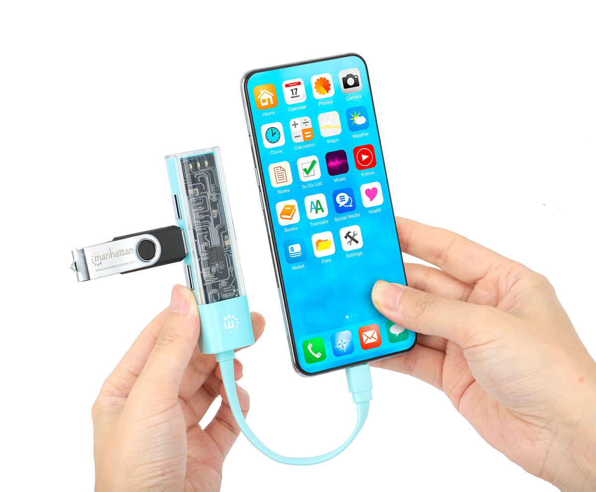 Transparent 4-Port USB 3.0 Type-C / Type-A Combo Hub Image 9