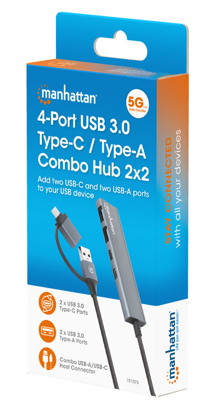 4-Port USB 3.0 Type-C / Type-A Combo Hub 2x2 Packaging Image 2