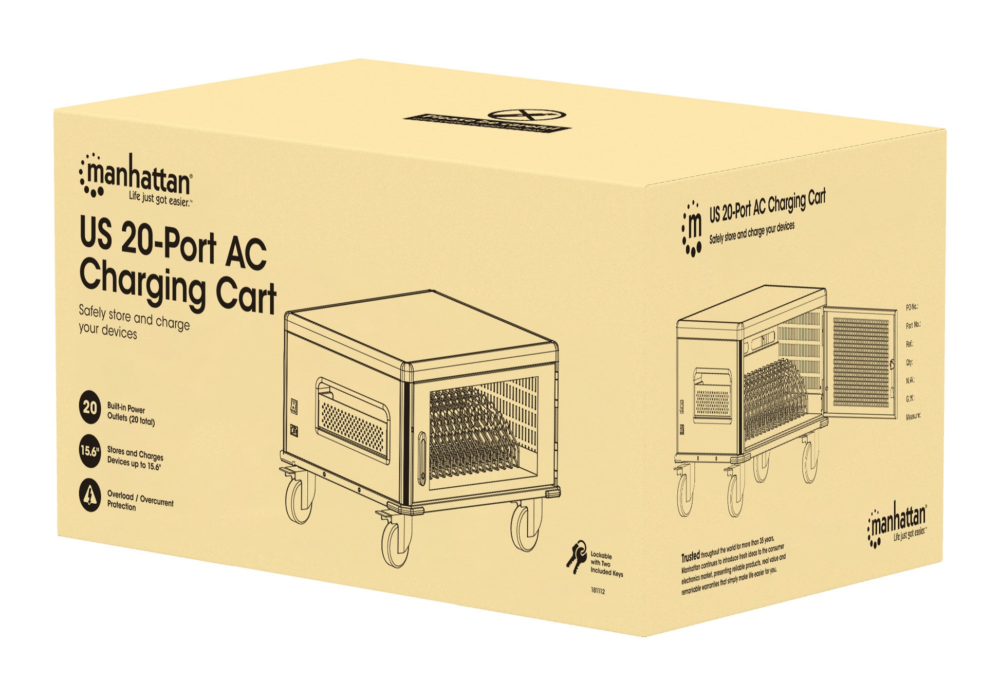 US 20-Bay AC Charging Cart Packaging Image 2