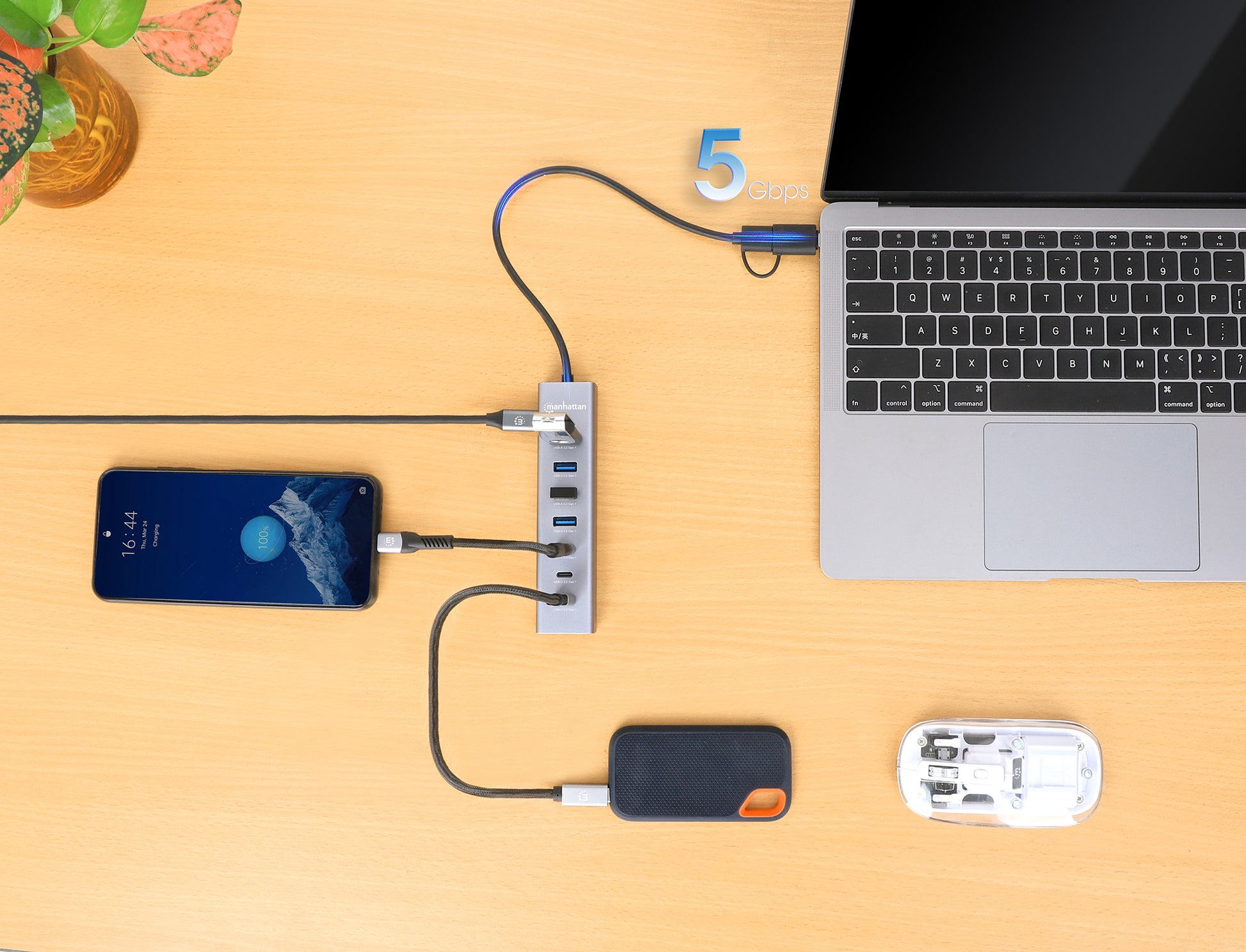7-Port USB 3.0 Type-C / Type-A Combo Hub 3+4 Image 6