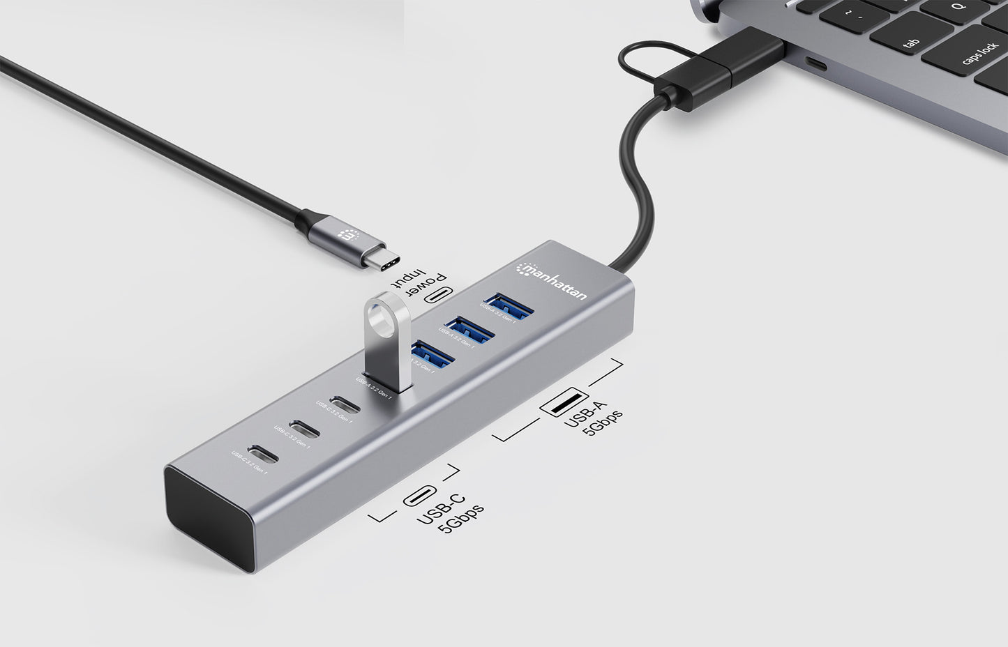 7-Port USB 3.0 Type-C / Type-A Combo Hub 3+4 Image 8
