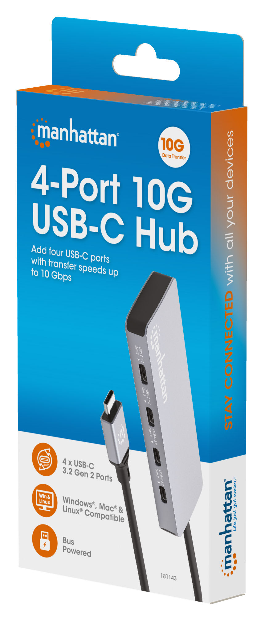 4-Port 10G USB-C Hub Packaging Image 2