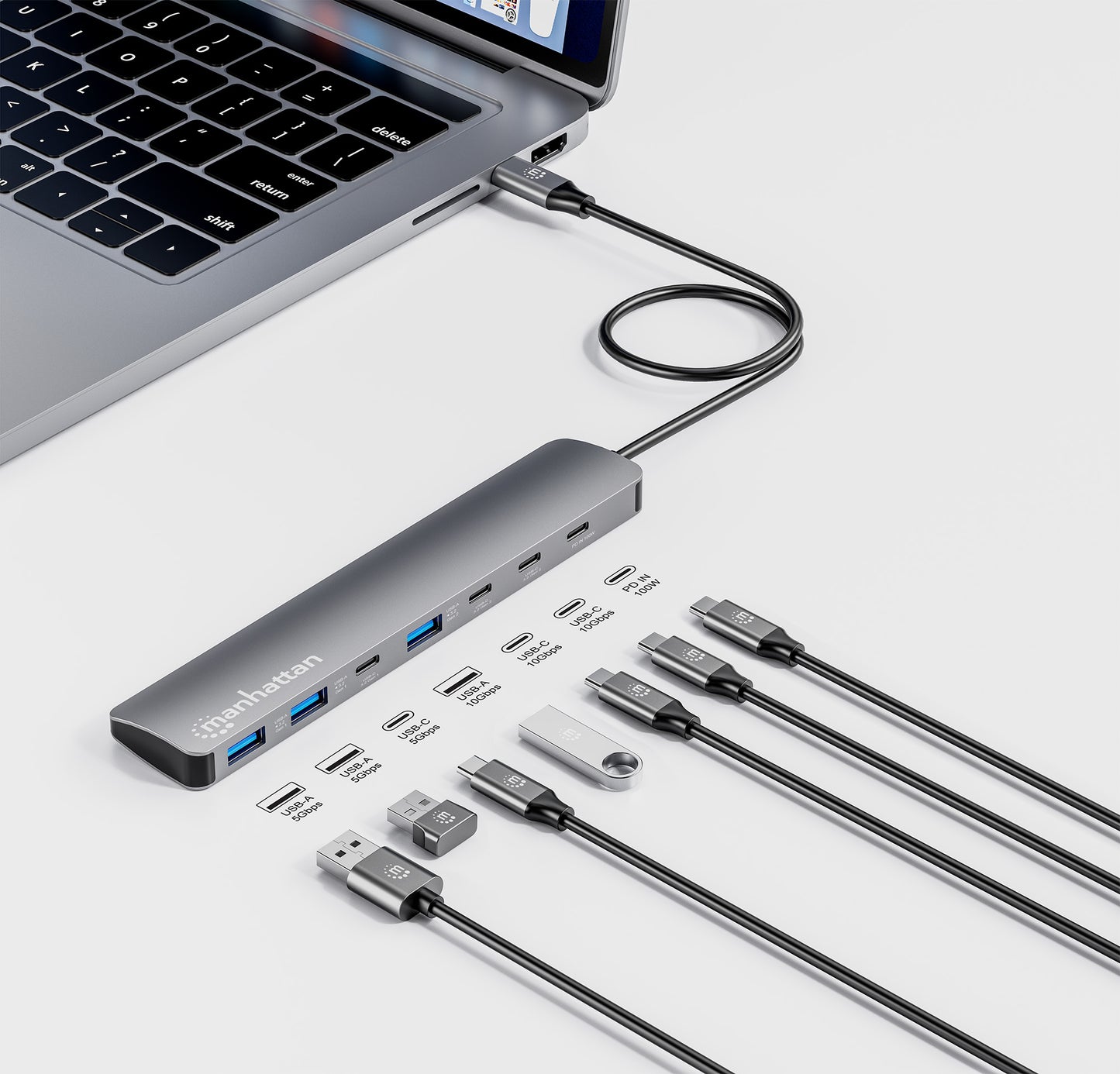7-Port 10G/5G USB-C / USB-A Hub 4+3 with Power Delivery Image 5