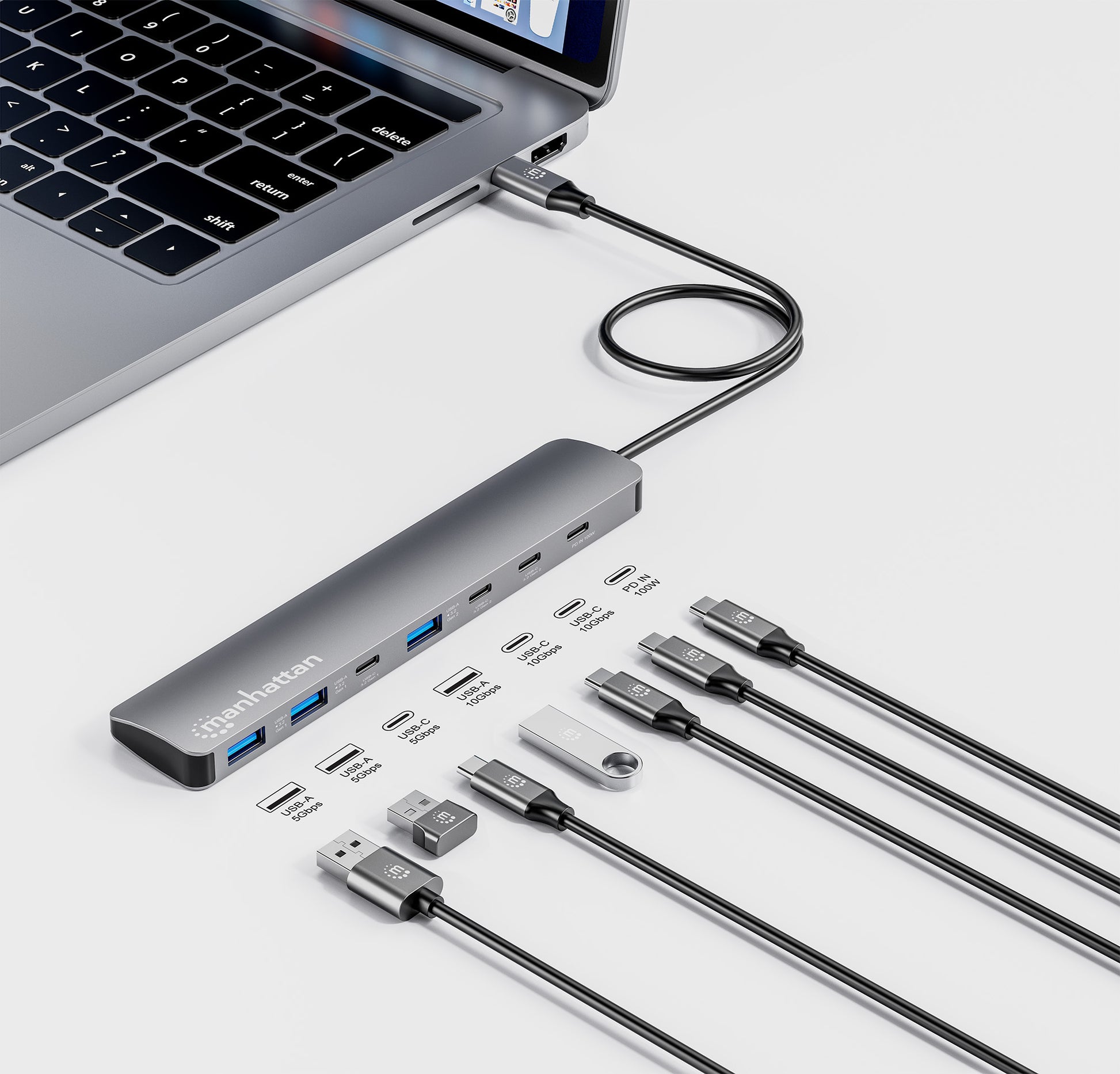 7-Port 10G/5G USB-C / USB-A Hub 4+3 with Power Delivery Image 5