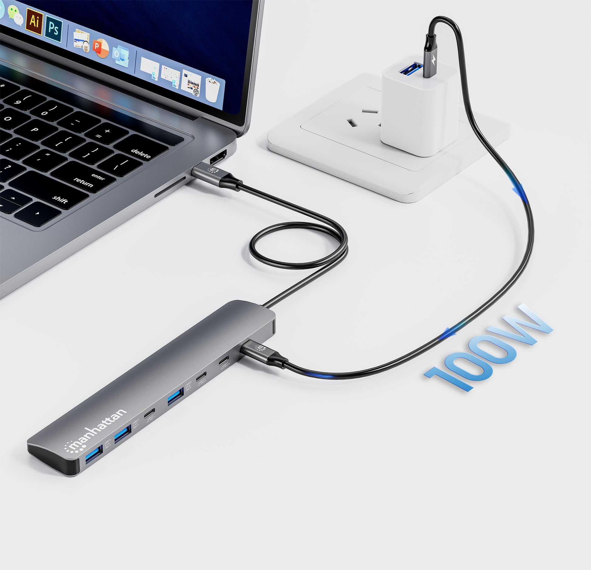 7-Port 10G/5G USB-C / USB-A Hub 4+3 with Power Delivery Image 7