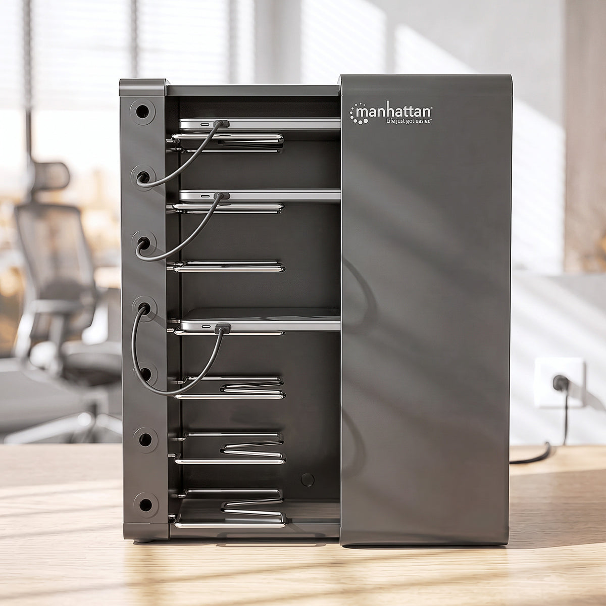 EU 7-Bay AC Desktop Charging Cabinet Image 8