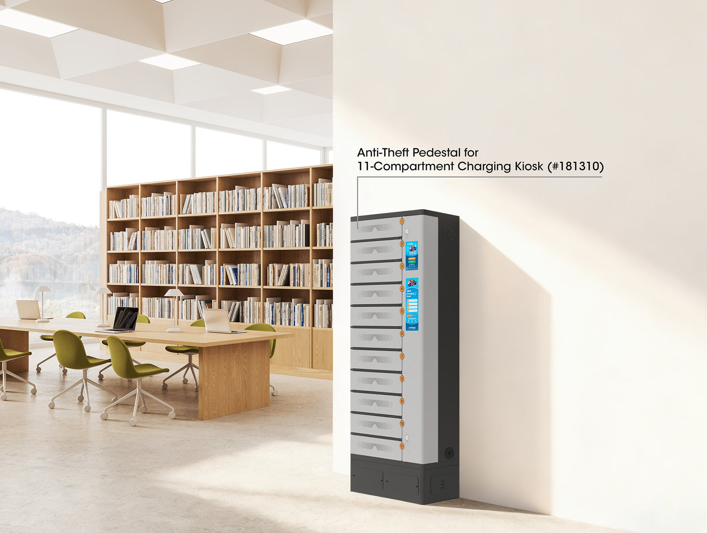 Anti-Theft Pedestal for 11-Compartment Charging Kiosk (#181310) Image 5