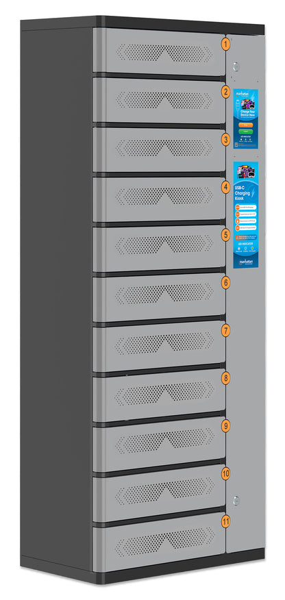 11-Compartment USB-C Charging Kiosk - 65W per Port Image 3