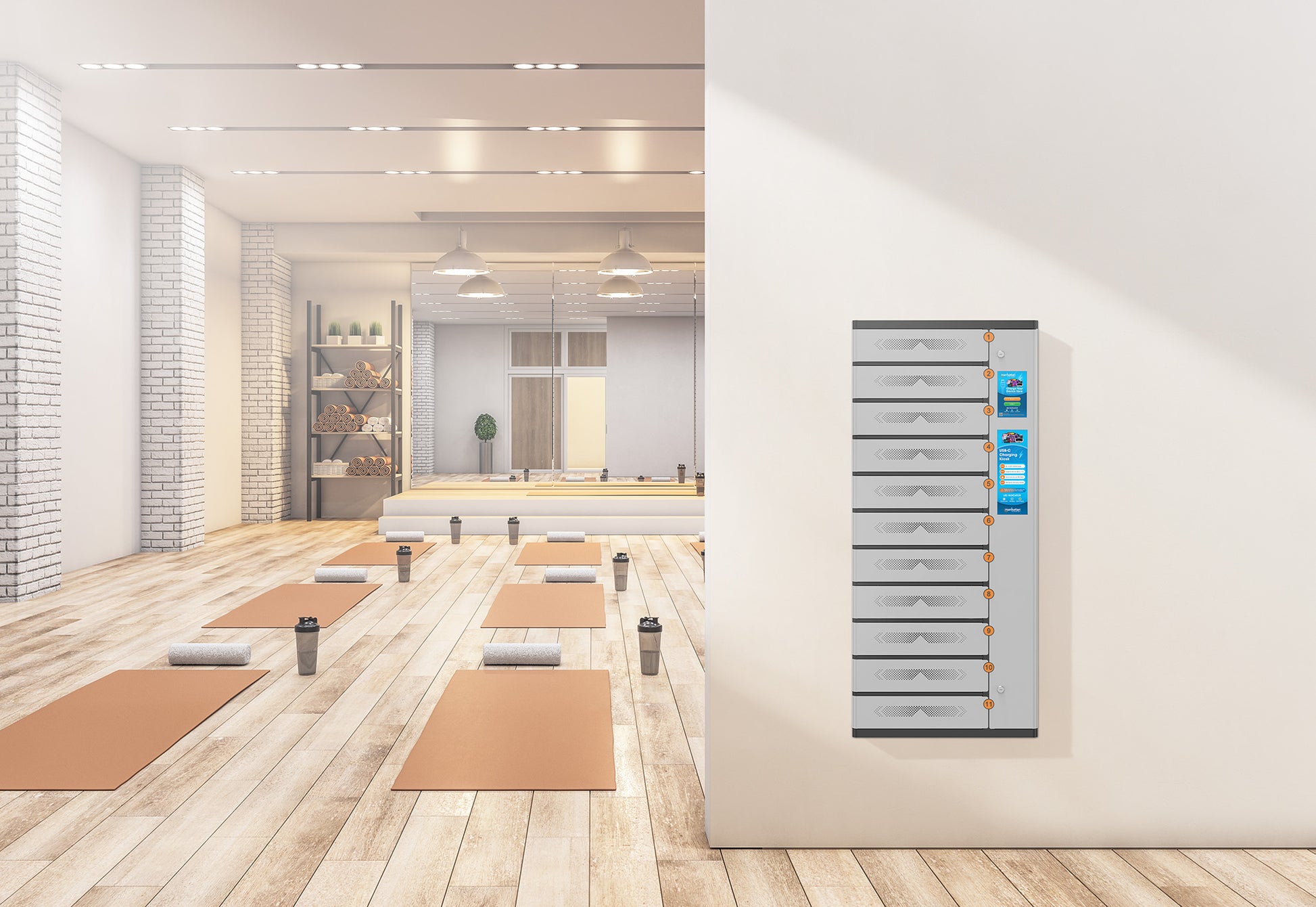 11-Compartment USB-C Charging Kiosk - 65W per Port Image 4