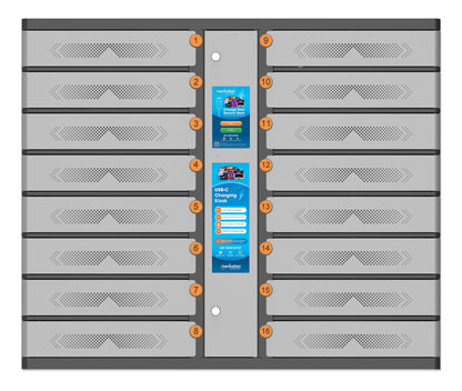 16-Compartment USB-C Charging Kiosk - 65W per Port Image 5