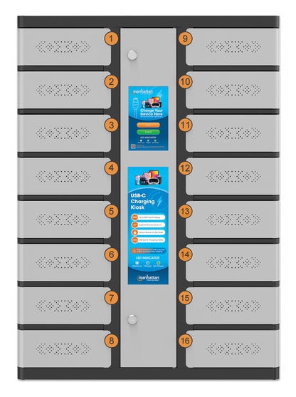 16-Compartment USB-C Charging Kiosk for Phones - 30W per Port Image 5