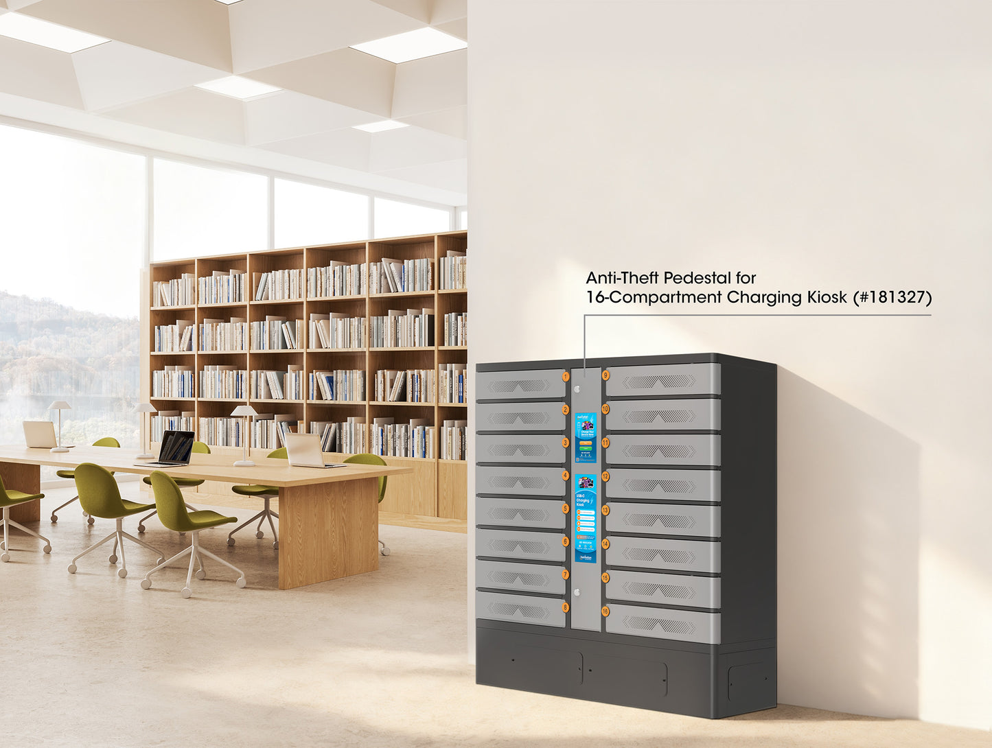Anti-Theft Pedestal for 16-Compartment Charging Kiosk (#181327) Image 5
