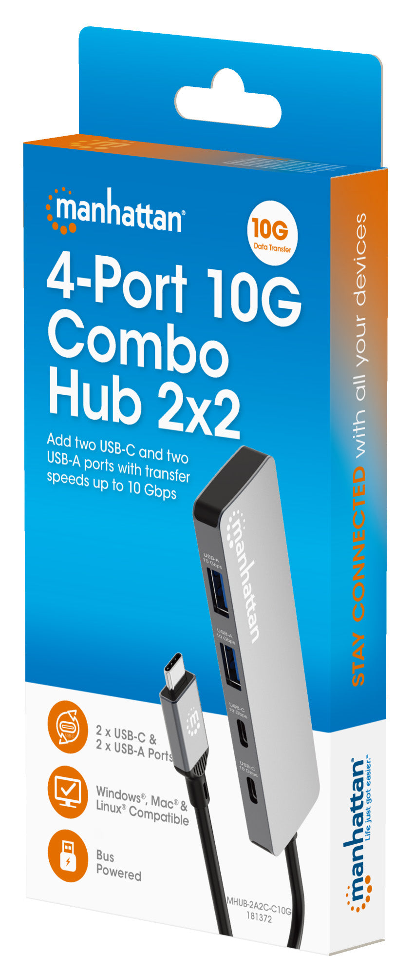 4-Port 10G USB-A / USB-C Combo Hub 2x2 Packaging Image 2