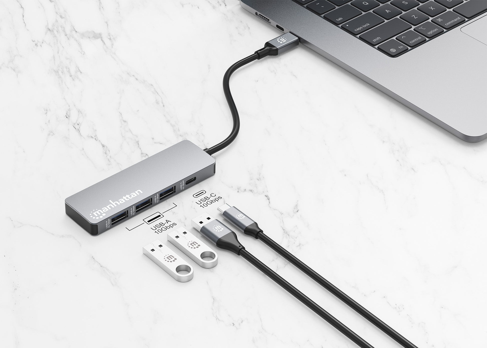 4-Port 10G USB-A / USB-C Combo Hub 3+1 Image 5