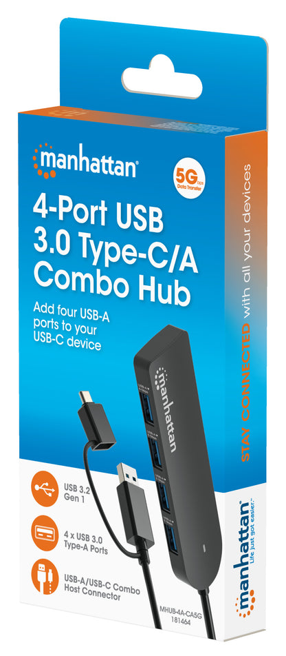 4-Port USB 3.0 Type-C / Type-A Combo Hub Packaging Image 2