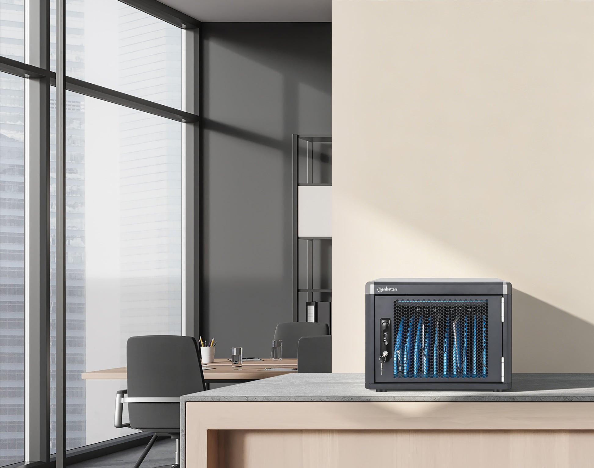 10-Port USB-C Desktop Charging Cabinet - 30W per Port Image 5