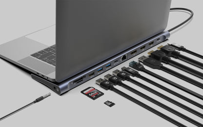 USB-C PD 12-in-1 Triple Monitor 4K Docking Station / Multiport Hub Image 3