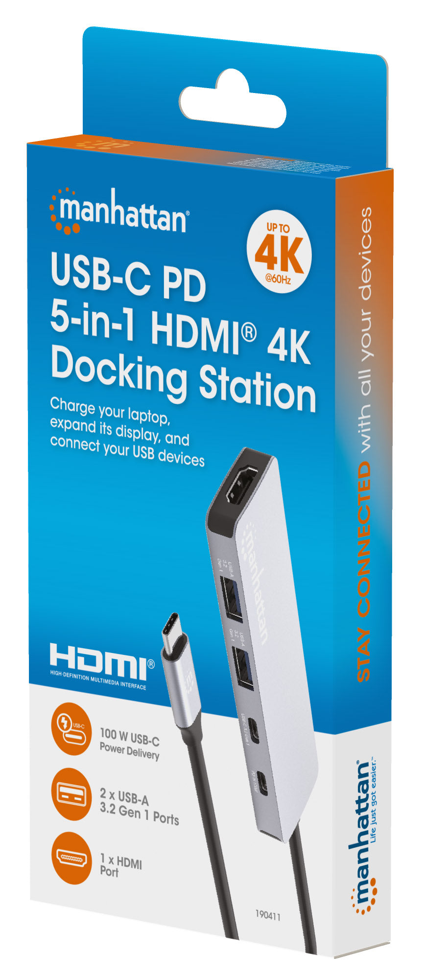 USB-C PD 5-in-1 HDMI 4K Docking Station / Multiport Hub Packaging Image 2
