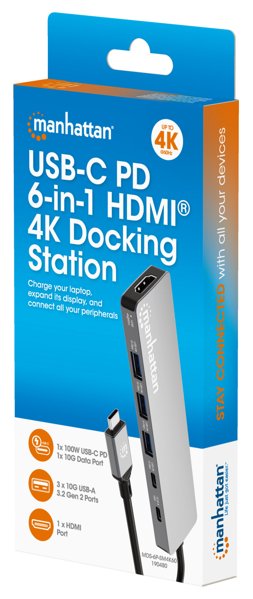 USB-C PD 6-in-1 HDMI 4K Docking Station / Multiport Hub Packaging Image 2