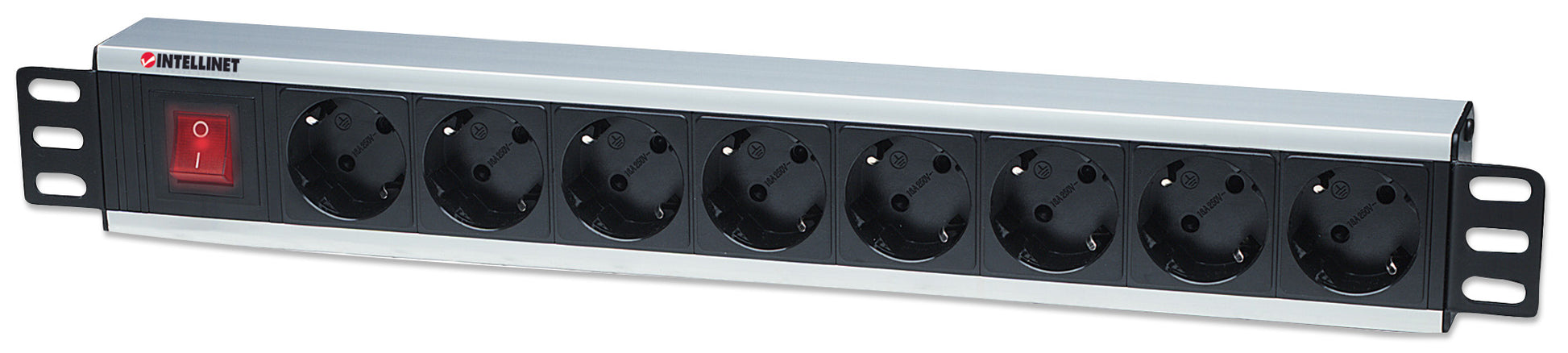 19" 1.5U Rackmount 8-Way Power Strip - German Type Image 1