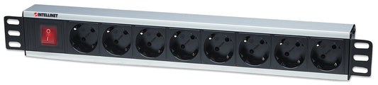 19" 1.5U Rackmount 8-Way Power Strip - German Type Image 1