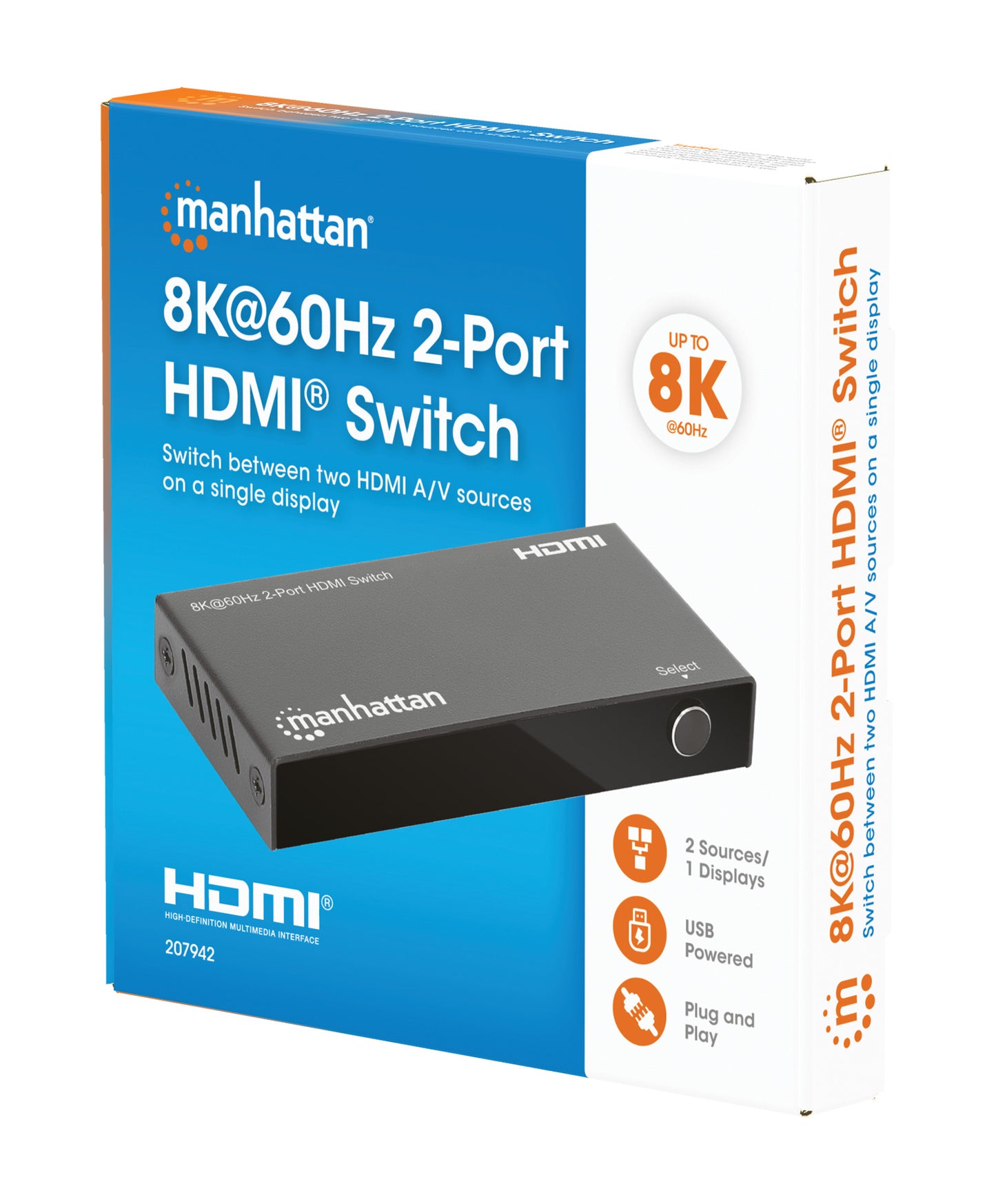 8K@60Hz 2-Port HDMI Switch Packaging Image 2