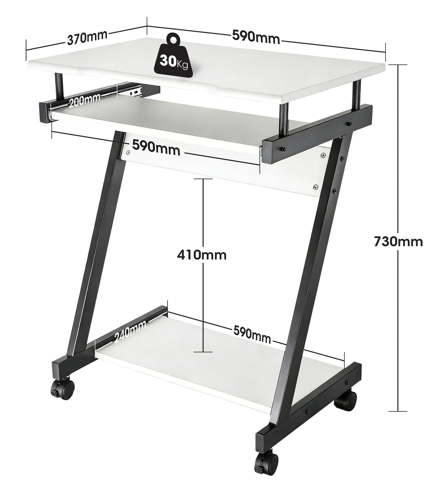 Compact Computer Desk with Slide-out Keyboard Tray Image 10