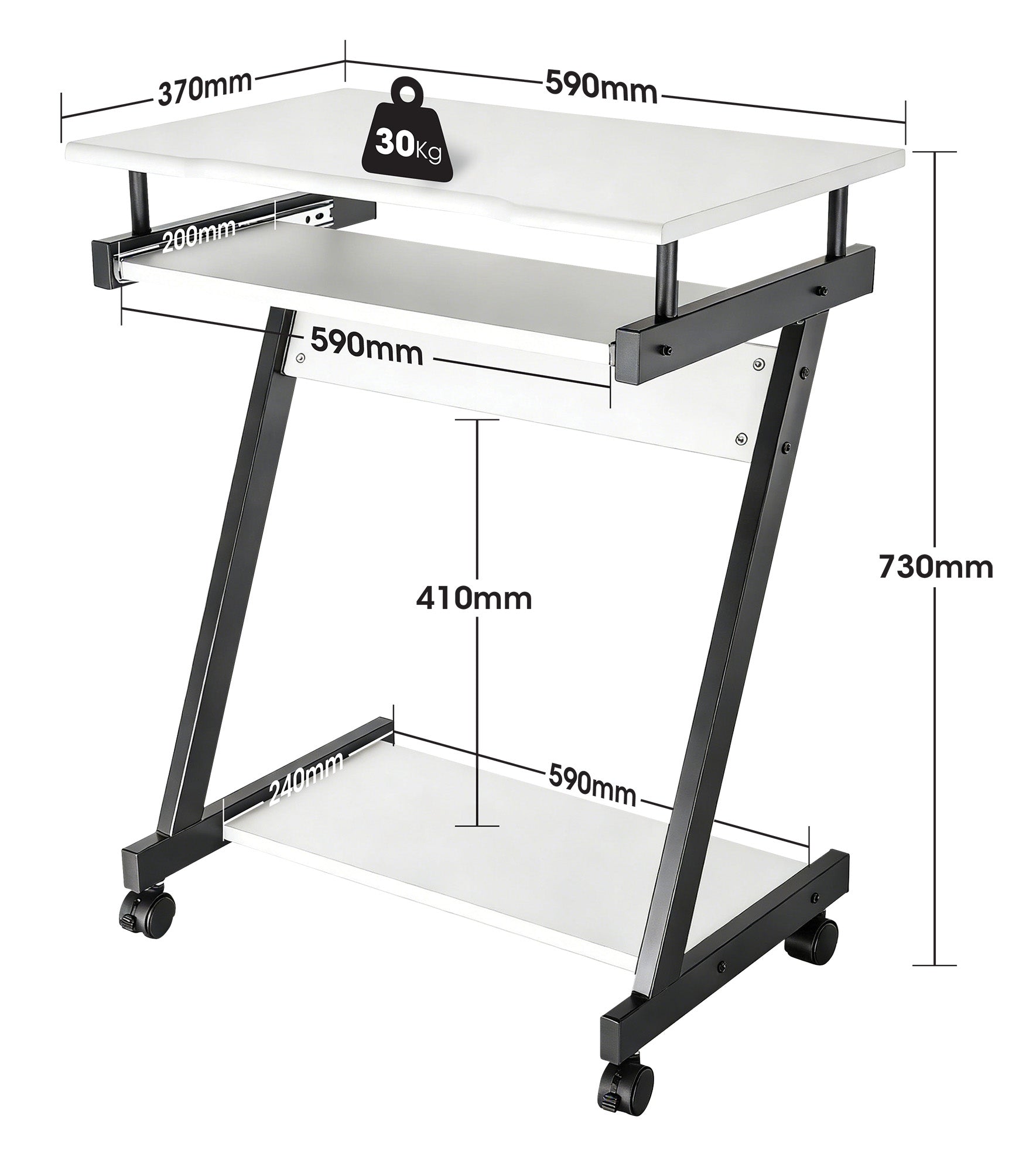 Compact Computer Desk with Slide-out Keyboard Tray Image 10