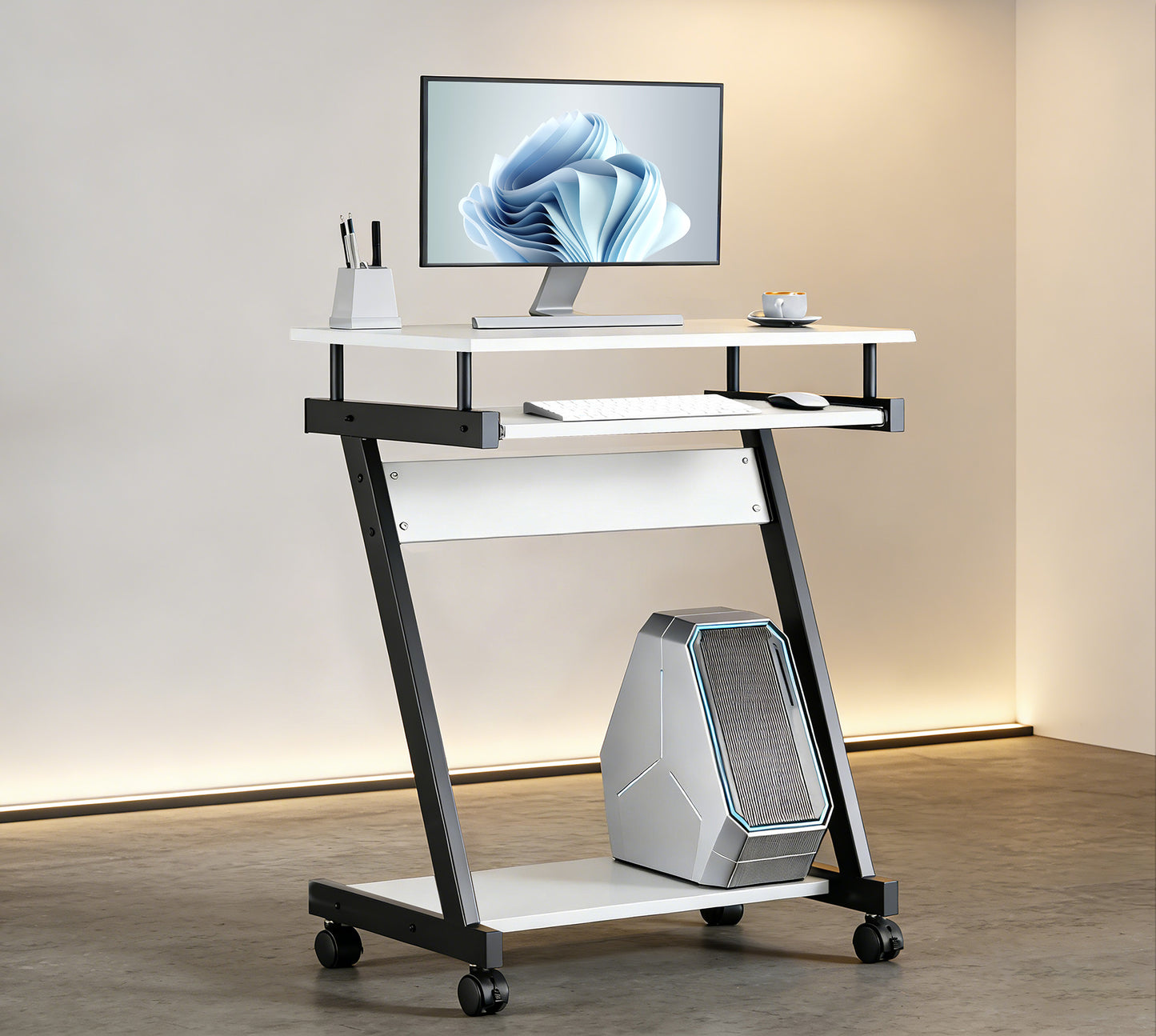 Compact Computer Desk with Slide-out Keyboard Tray Image 2
