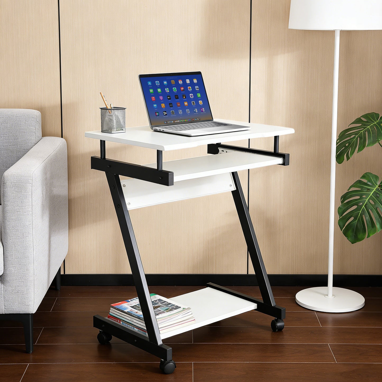 Compact Computer Desk with Slide-out Keyboard Tray Image 4