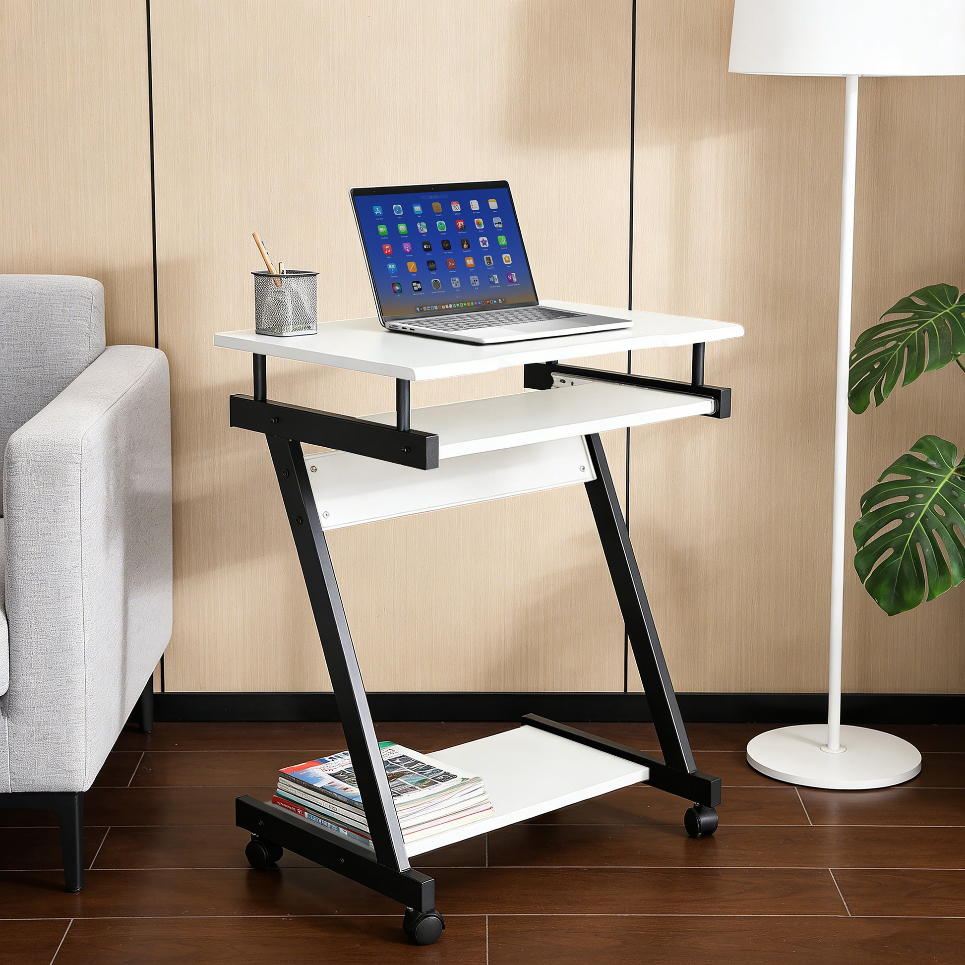 Compact Computer Desk with Slide-out Keyboard Tray Image 4