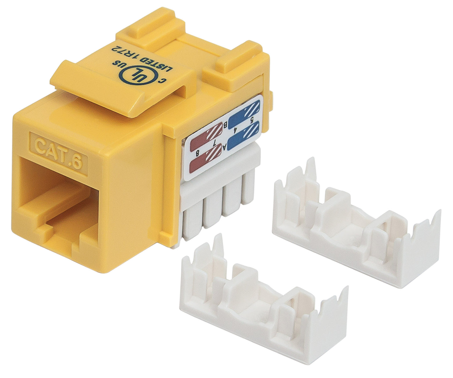 Cat6 Punch-Down Keystone Jack, Yellow Image 1