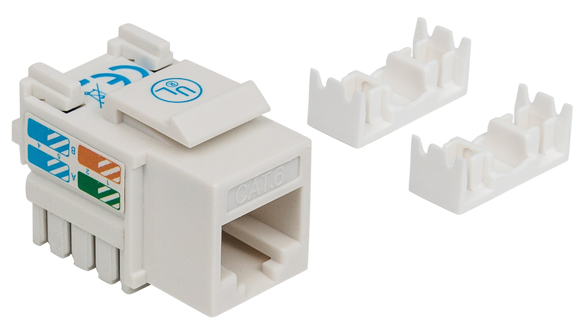 Cat6 Punch-Down Keystone Jack, White Image 3