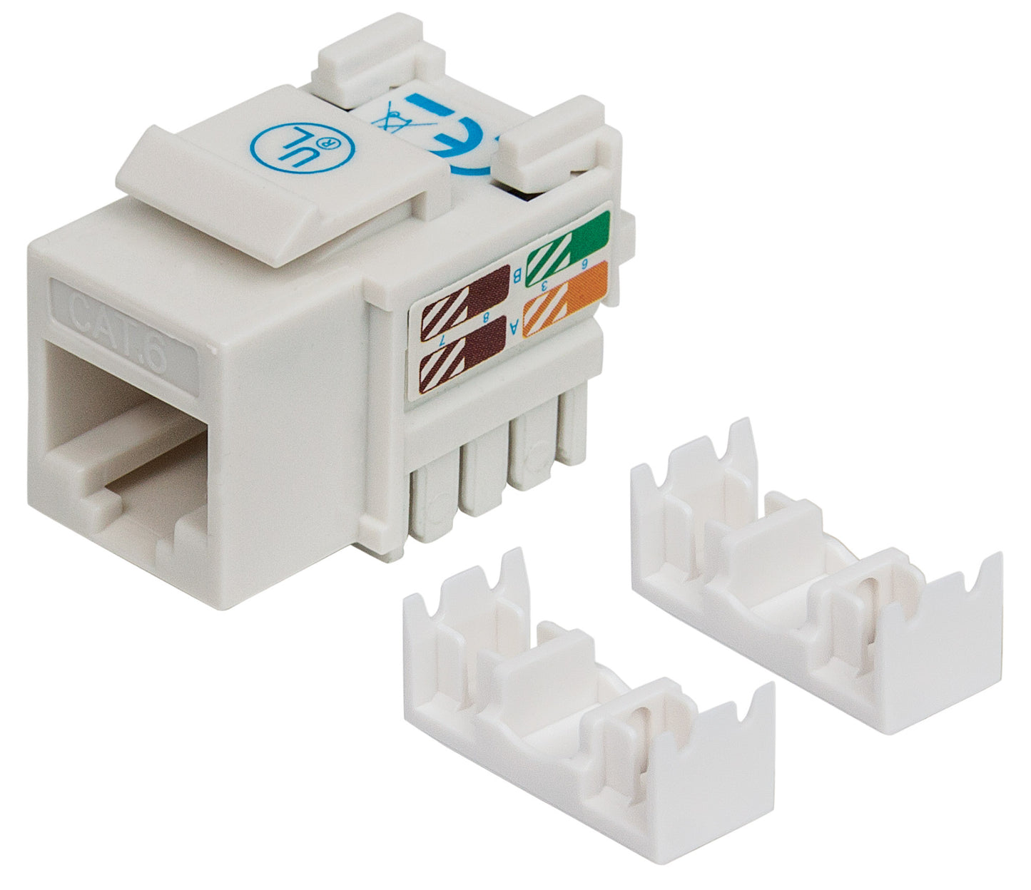Cat6 Punch-Down Keystone Jack, White Image 1