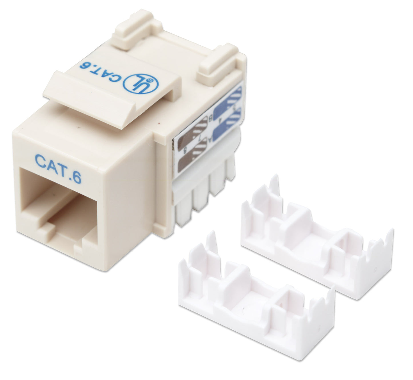 Cat6 Punch-Down Keystone Jack, Ivory Image 3