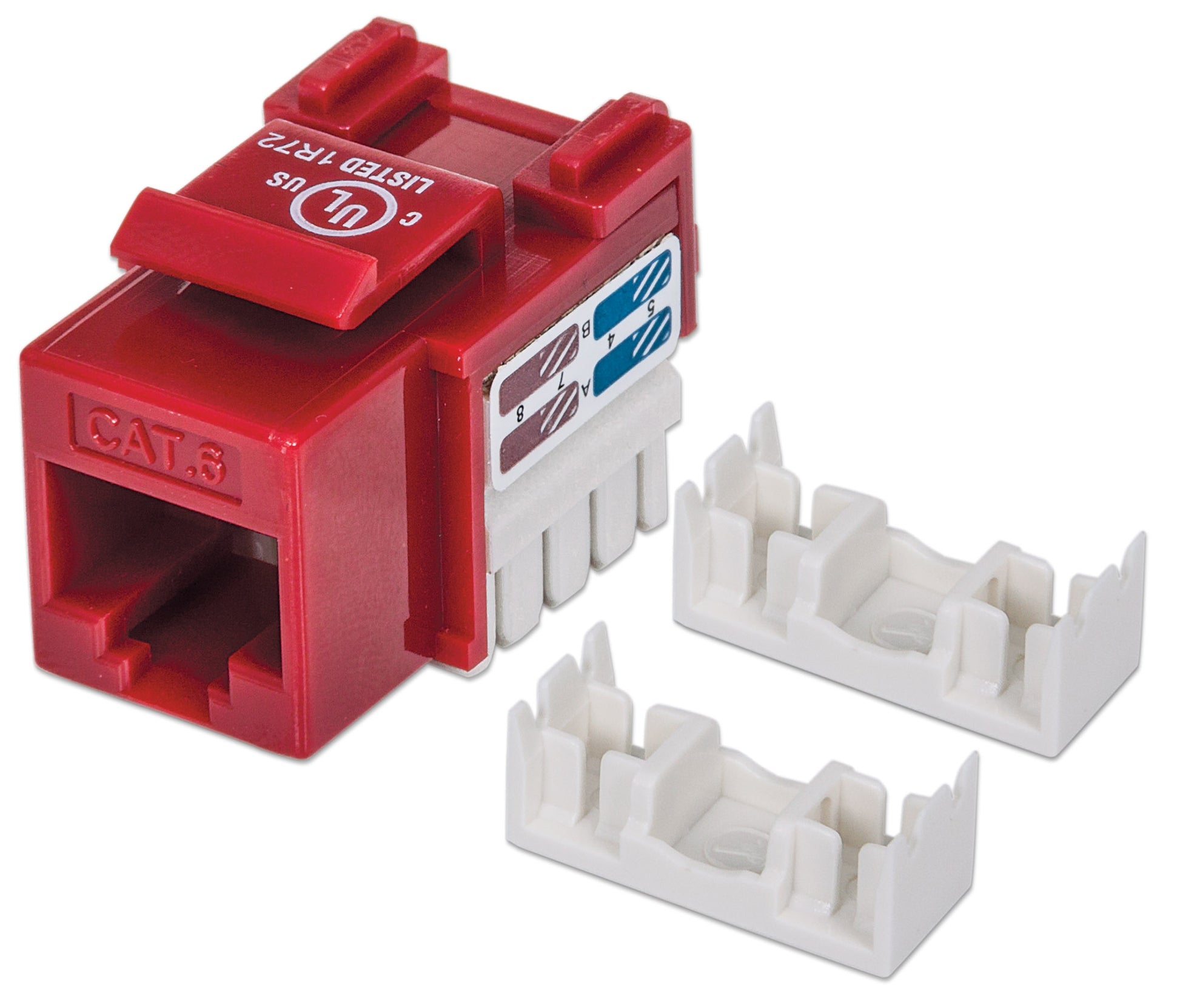 Cat6 Punch-Down Keystone Jack, Red Image 1