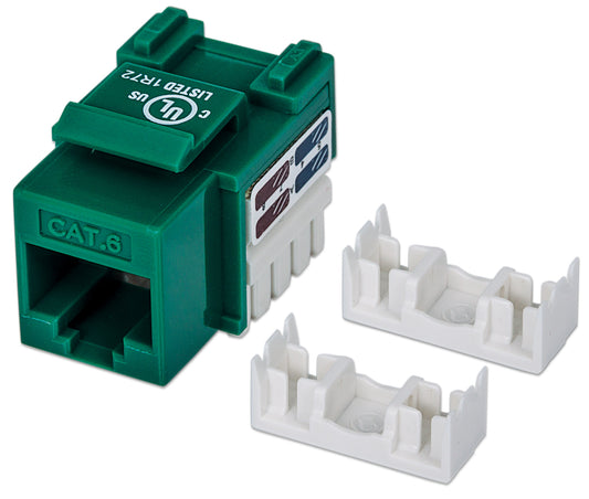 Cat6 Punch-Down Keystone Jack, Green Image 1