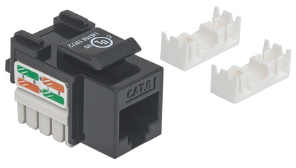 Cat6 Punch-Down Keystone Jack, Black Image 3